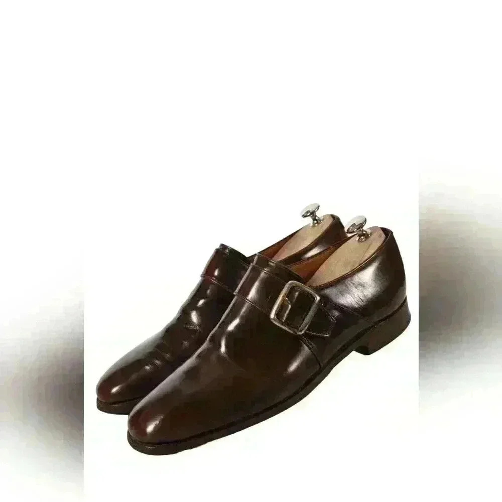 CHURCH'S BROWN CALFSKIN  LEATHER WESTBURY MONK STRAP DRESS SHOES 10US ENGLAND